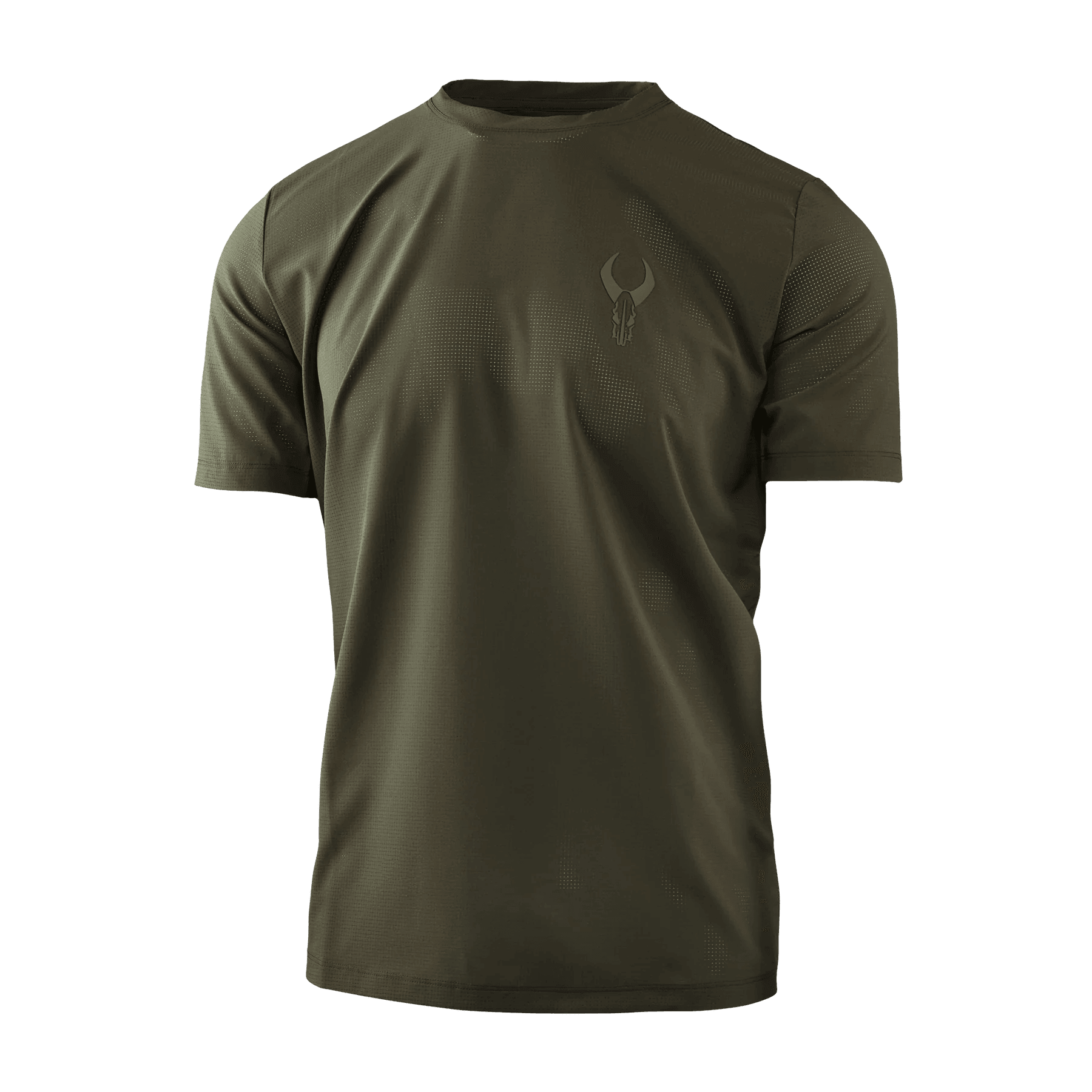 Olive green Badlands Andaire short sleeve performance t-shirt with logo on chest