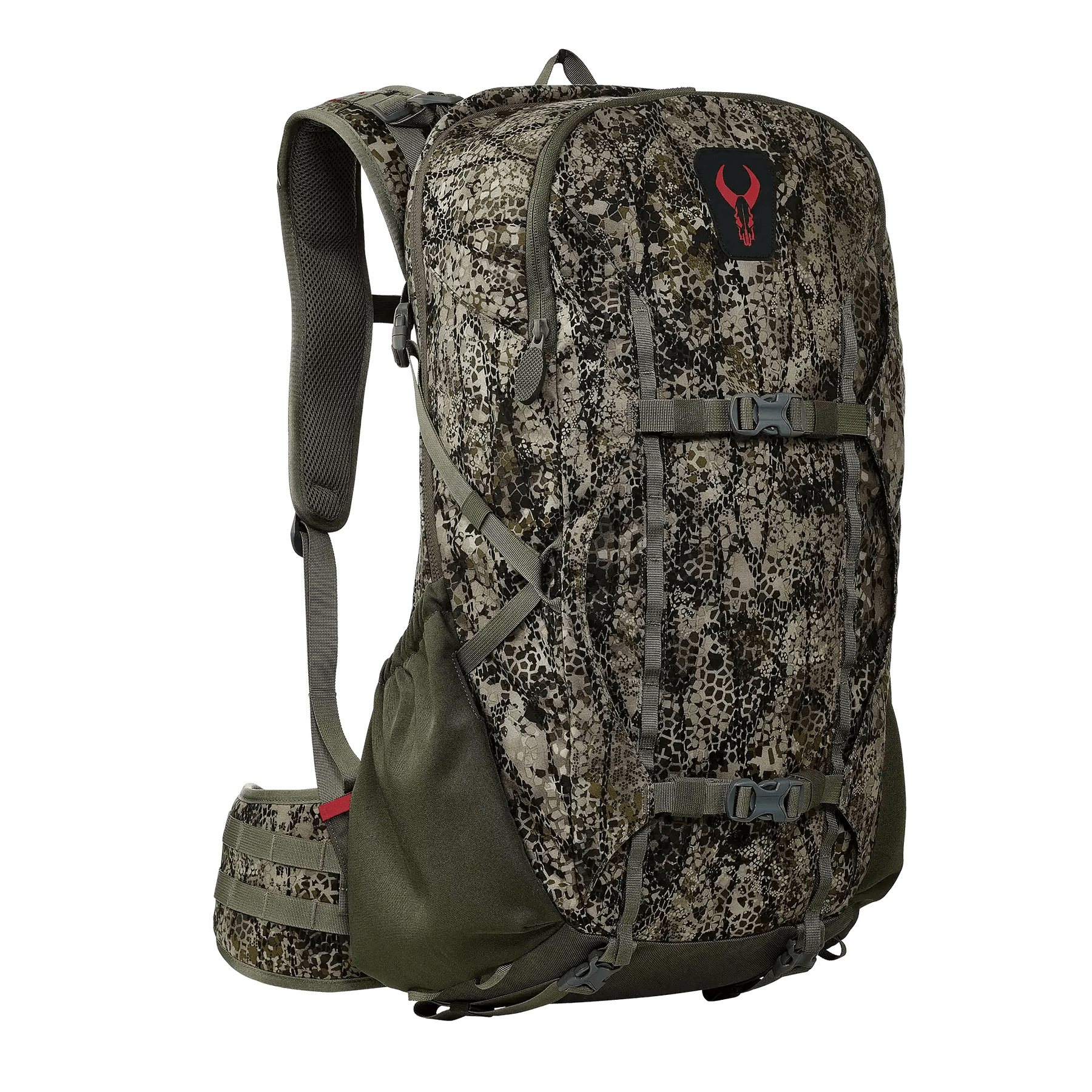 Badlands ATX 25 camo hunting backpack with adjustable straps and hip belt