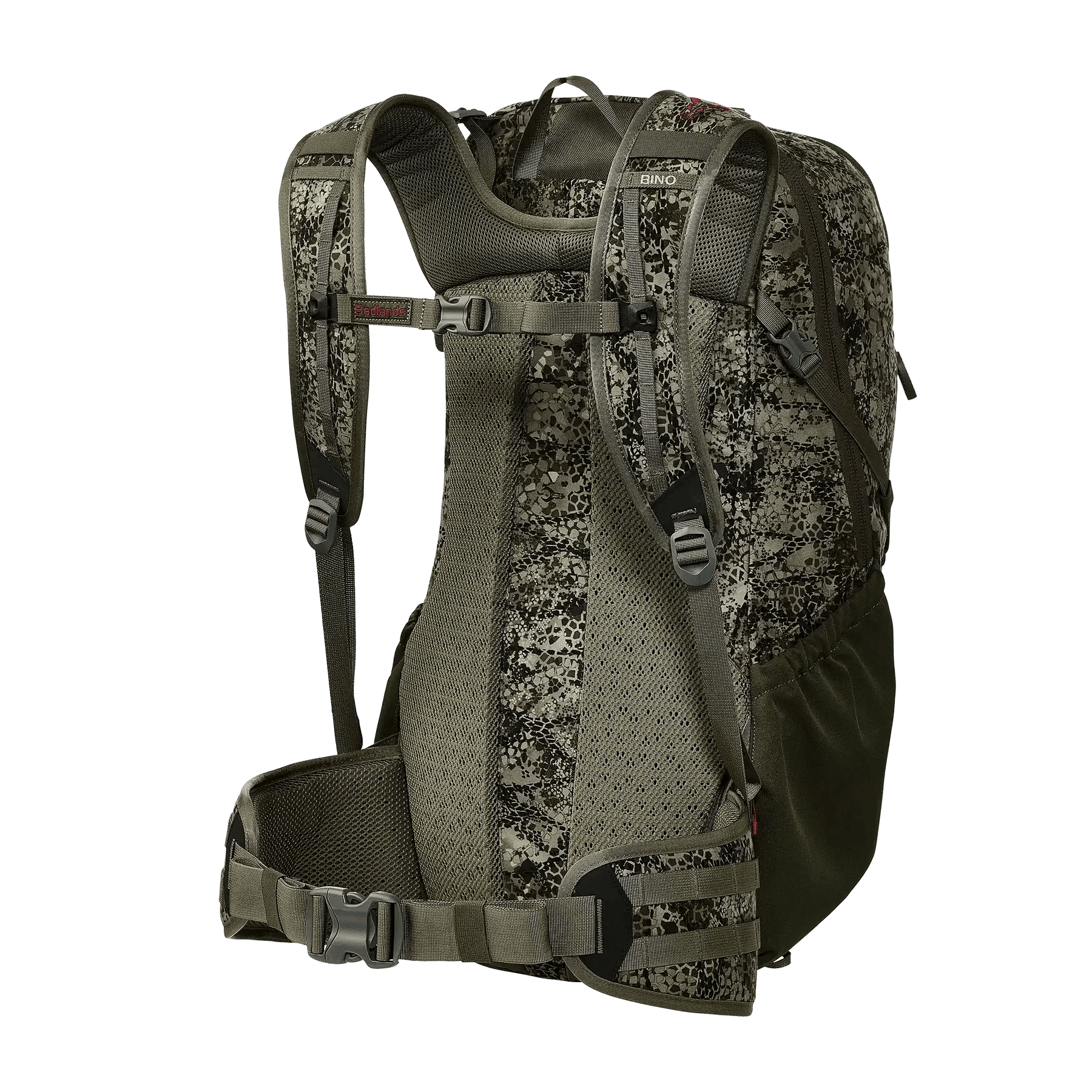 Badlands ATX-25 camouflage frame backpack with padded straps and hip belt