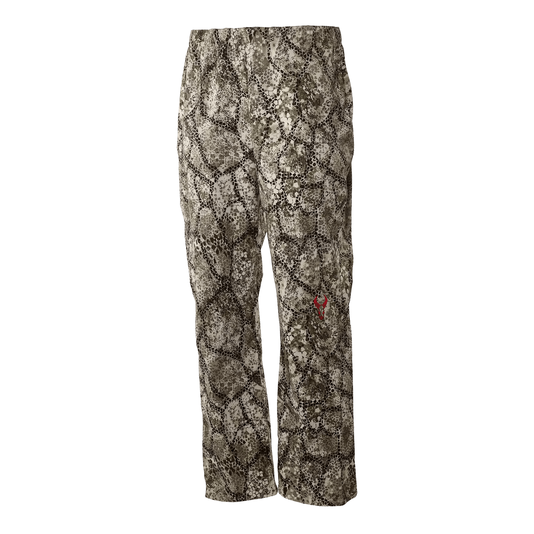 Badlands camo rain pants with leaf pattern, outdoor waterproof hunting apparel