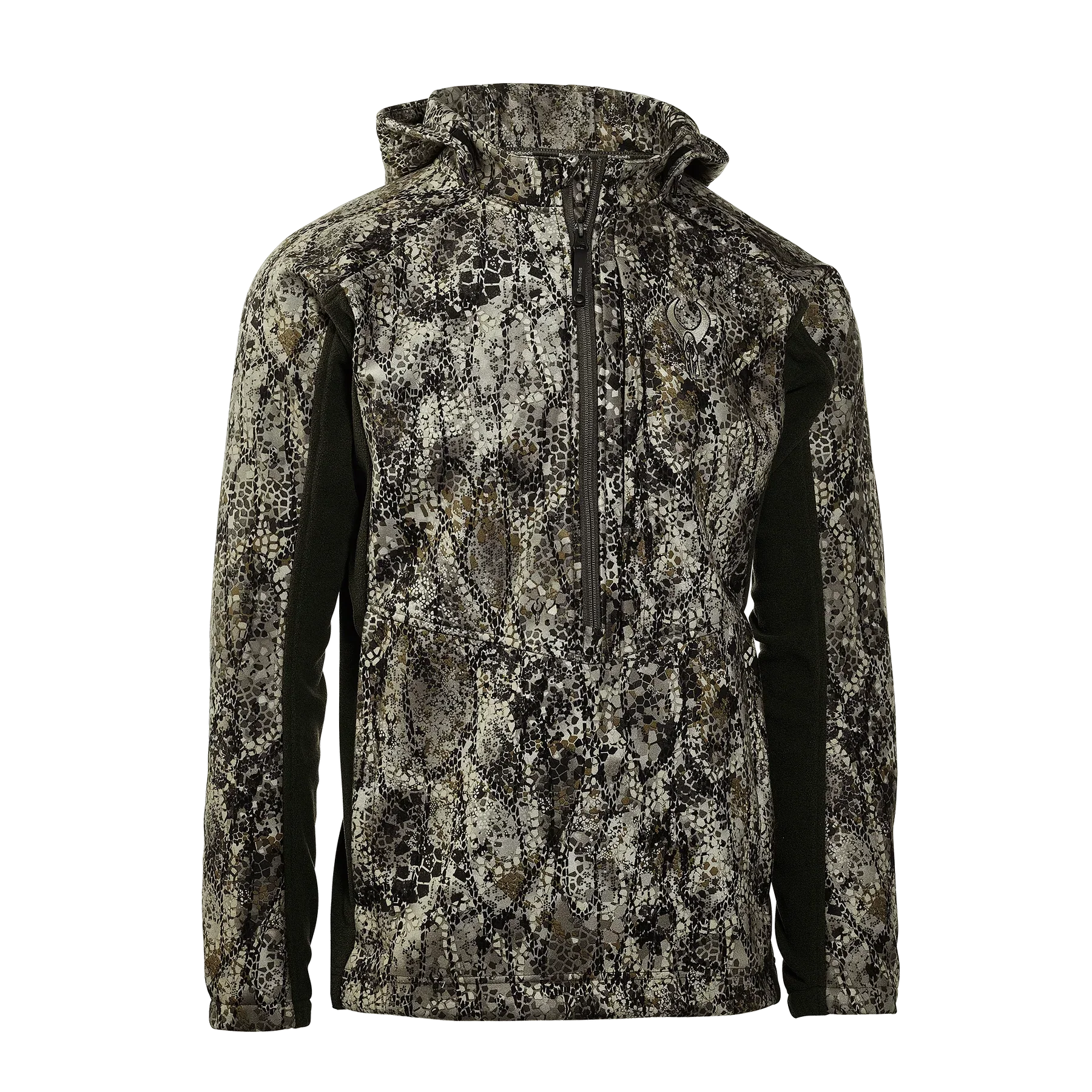 Men's camo hunting jacket with hood and front zipper, Kryptek camo pattern