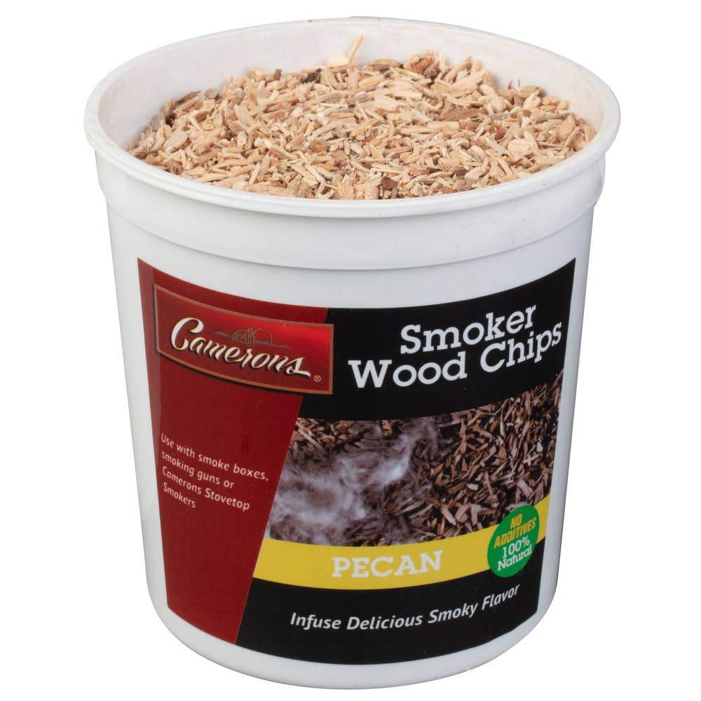 Camerons Extra Fine Pecan Smoking Wood Chips 1 pint for smoking guns, cocktails, poultry, pork, beef, seafood and wild game