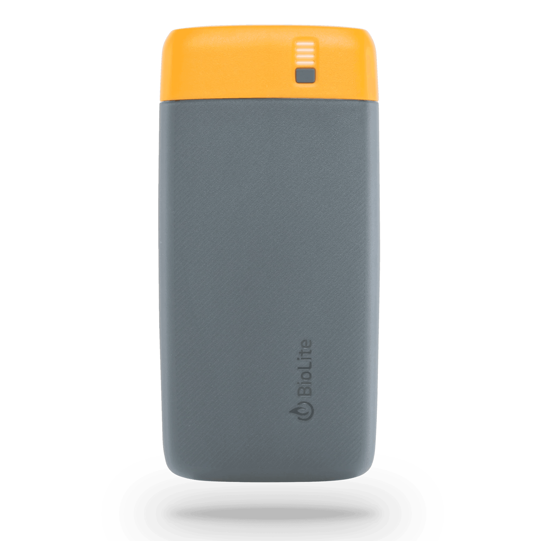 BioLite Charge PD portable power bank with gray body and yellow top