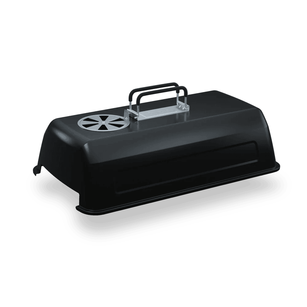 Biolite FirePit grill lid with vent and handle on white background