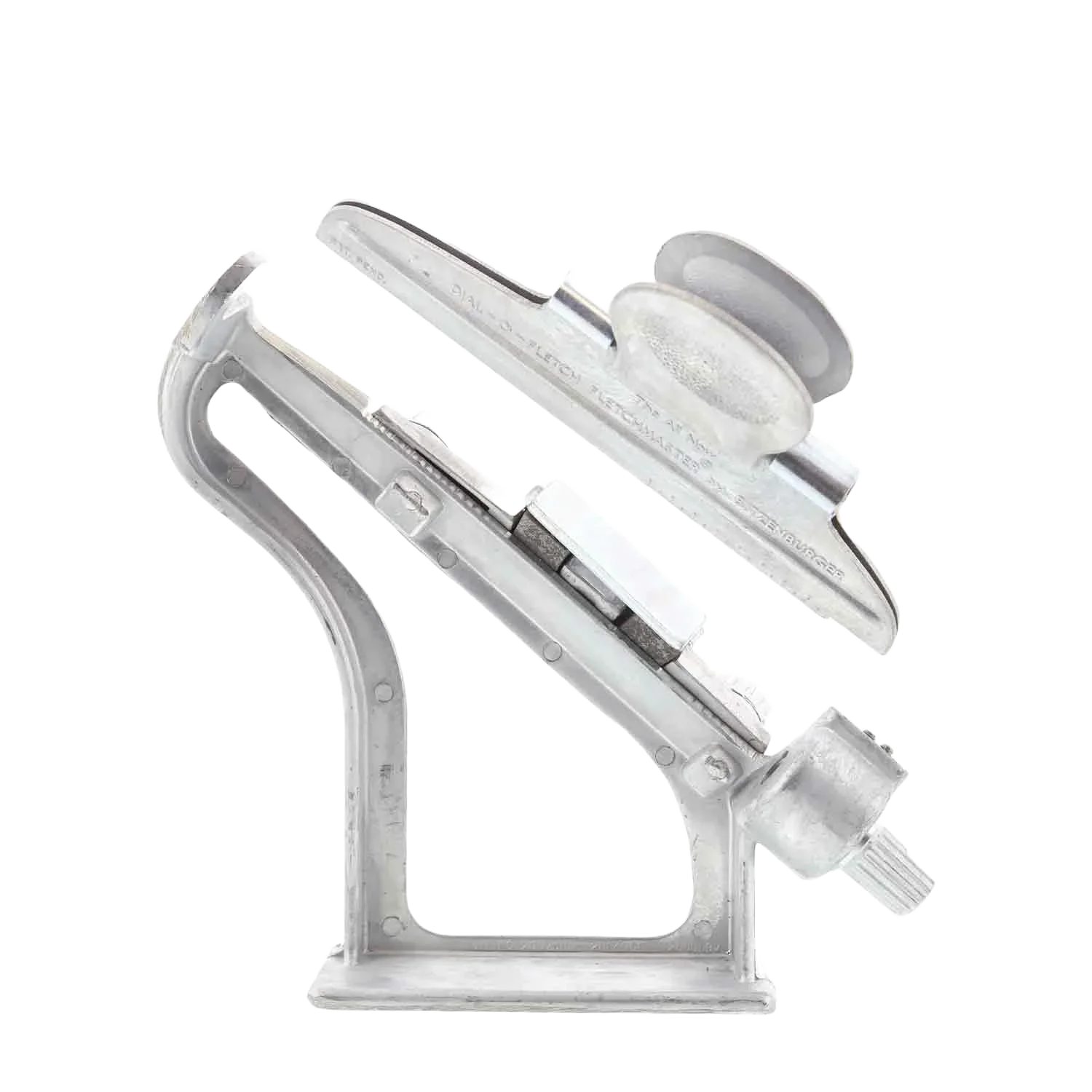 Adjustable industrial metal clamp with screw mount on white background