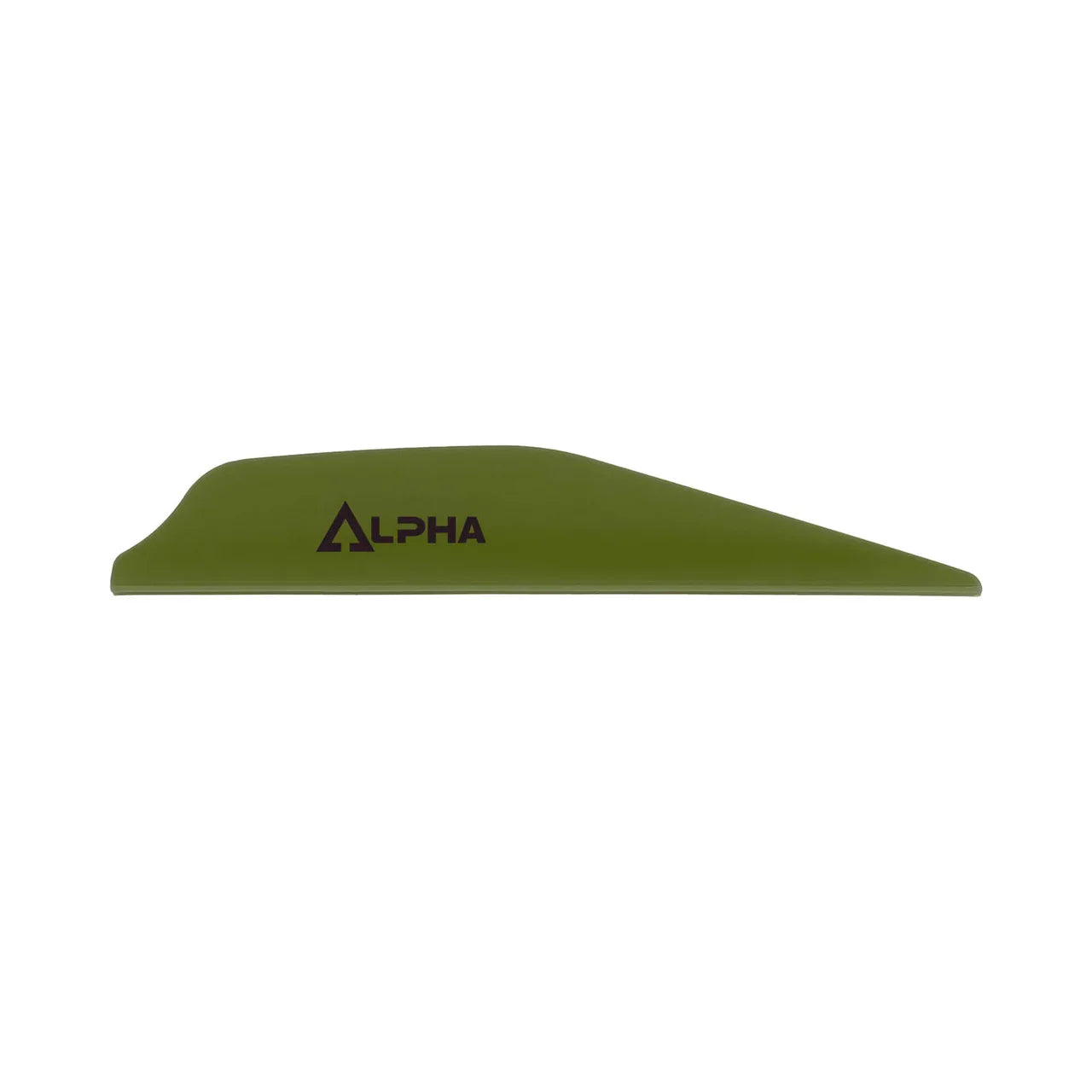 Olive green Alpha archery vane on white background