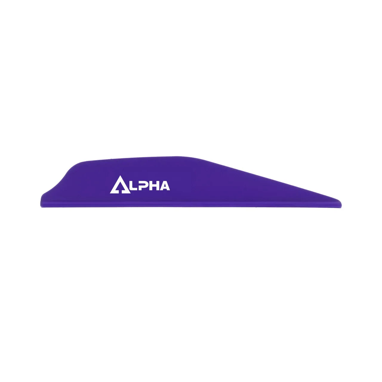 Purple Alpha branded arrow vane on white background