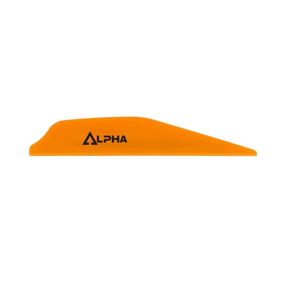 Orange Alpha archery vane fletching isolated on white background