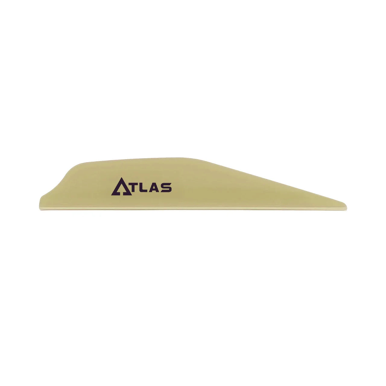 Atlas tan plastic wedge-shaped tool on white background