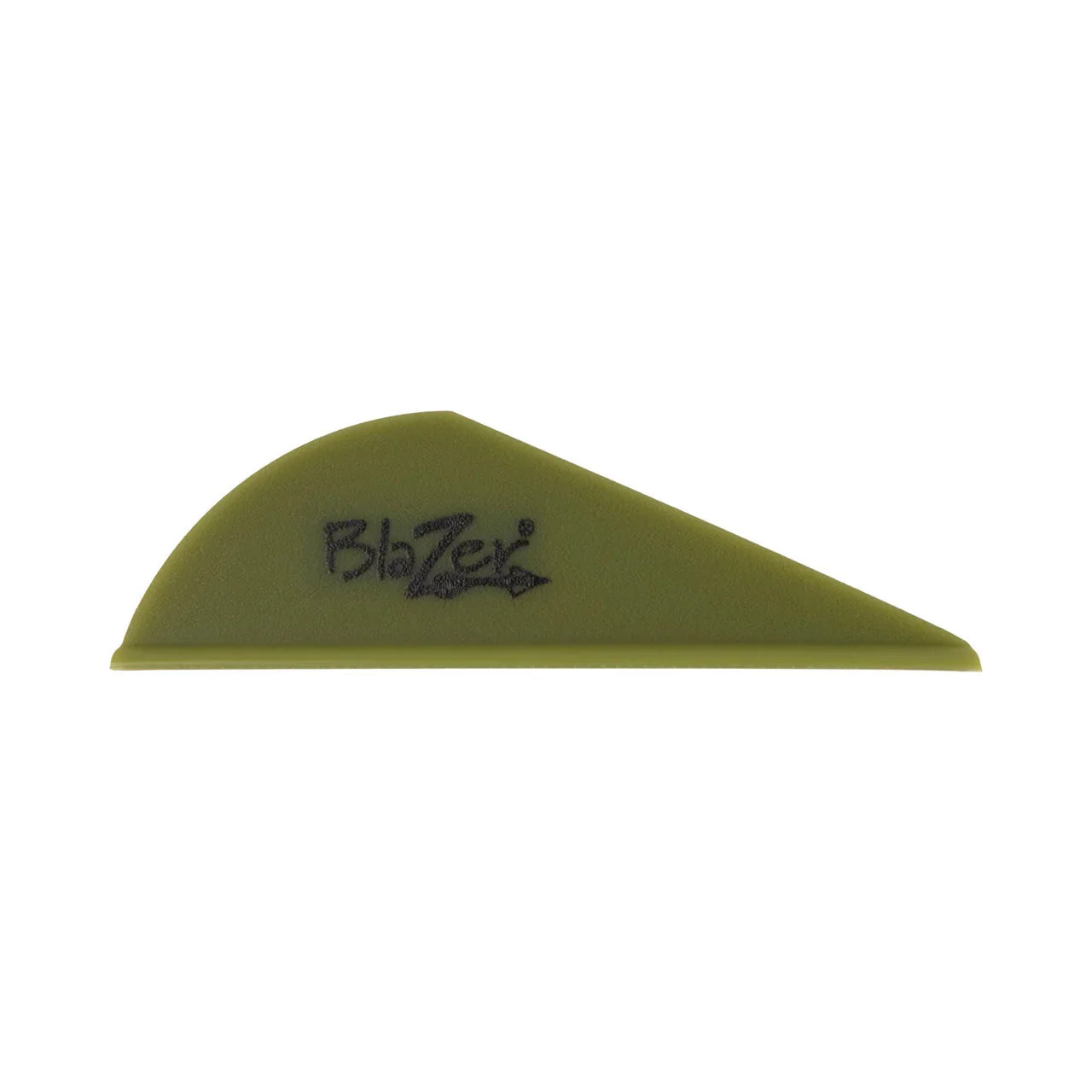 Olive green Blazer archery vane fletching on white background