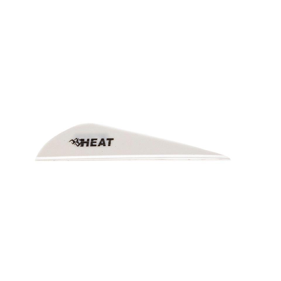White Bohning Heat vane with black logo for archery arrow fletching on white background
