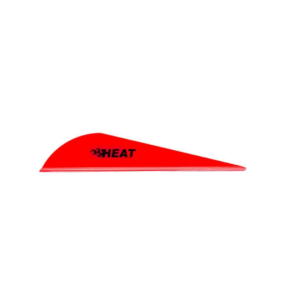 Red Bohning HEAT archery vane for arrows, shown on white background