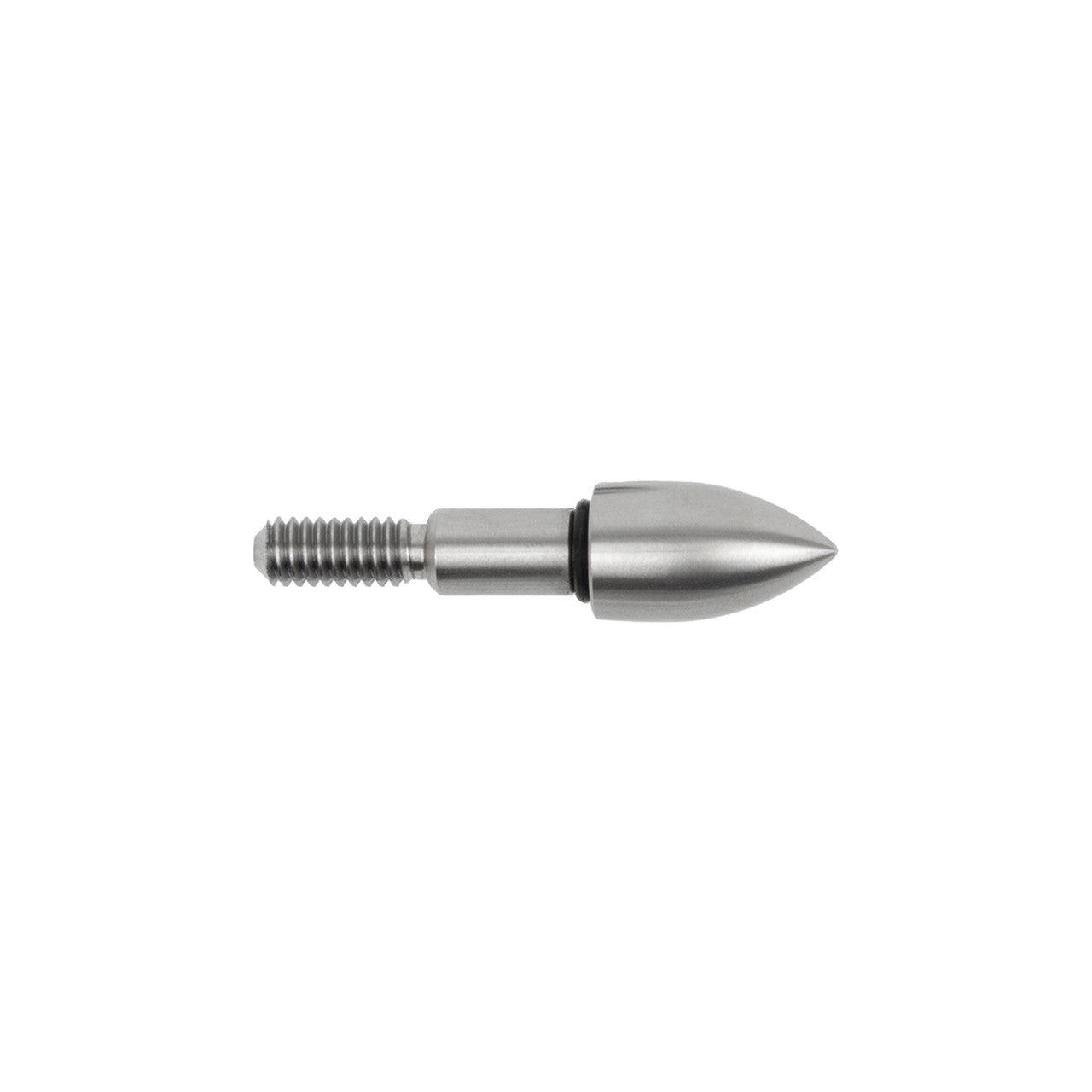 Stainless steel arrow insert point with screw, isolated on white background
