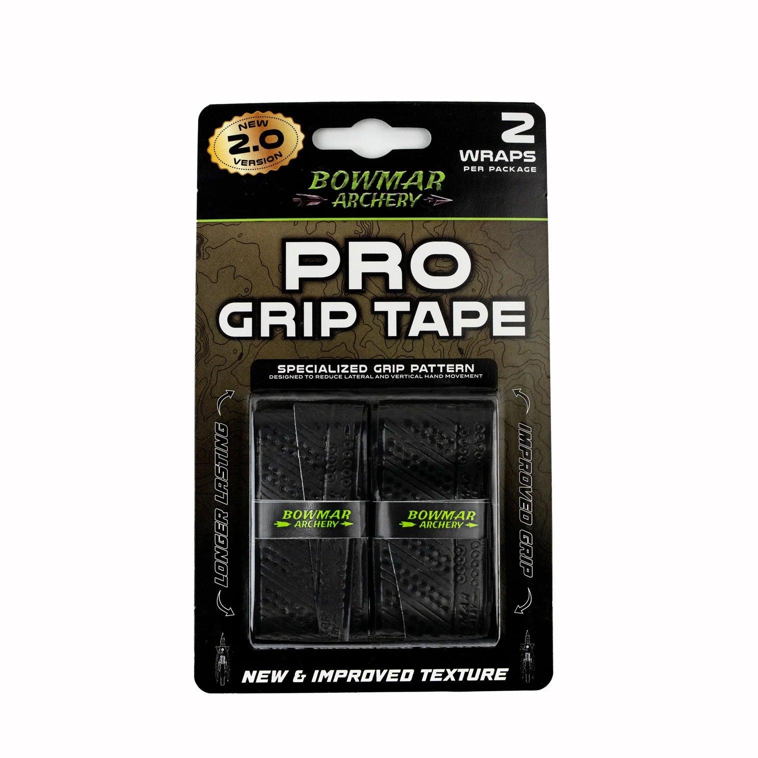 Bowmar Archery Pro Grip Tape 2.0 version, black textured wraps in retail packaging