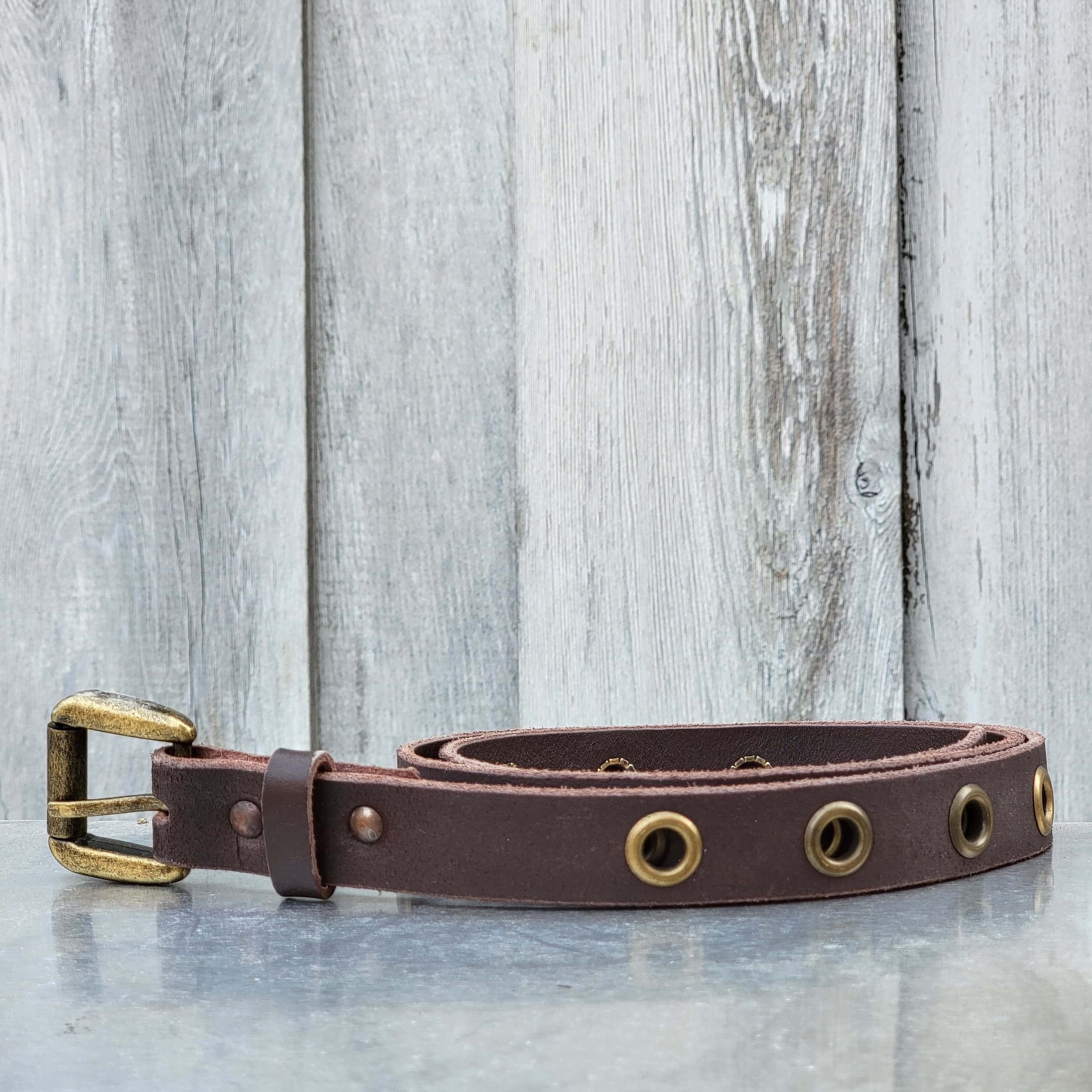 Nab Leather Exene - Slim Black Leather Belt with Single Grommets - Made in Canada - Image 9