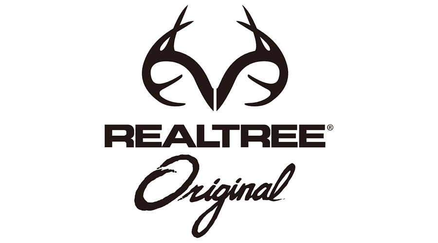 Realtree Original logo with antler design and bold text, outdoor hunting brand graphic