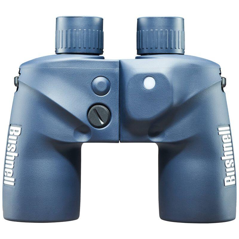 Bushnell marine binoculars in blue with textured grip and large focus knob
