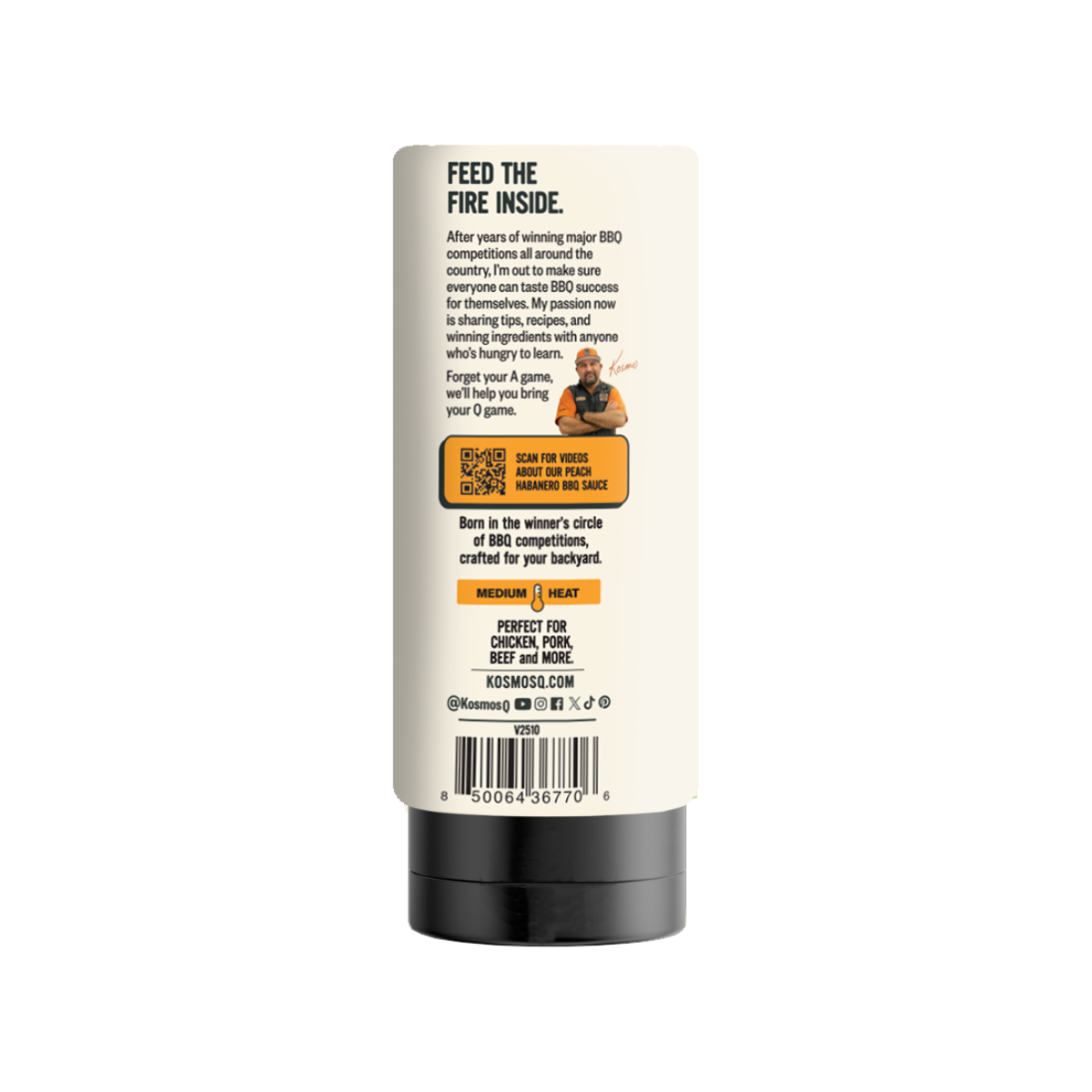 Kosmos Q Peach Habanero BBQ Sauce 21oz - Image 3
