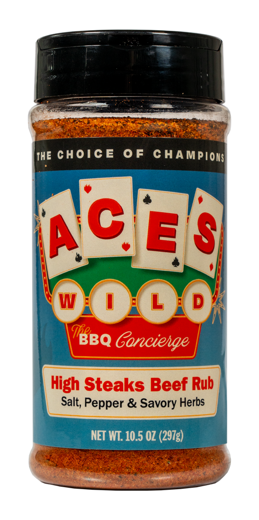Aces Wild BBQ High Steaks Beef Rub for brisket steaks burgers beef ribs and roasts
