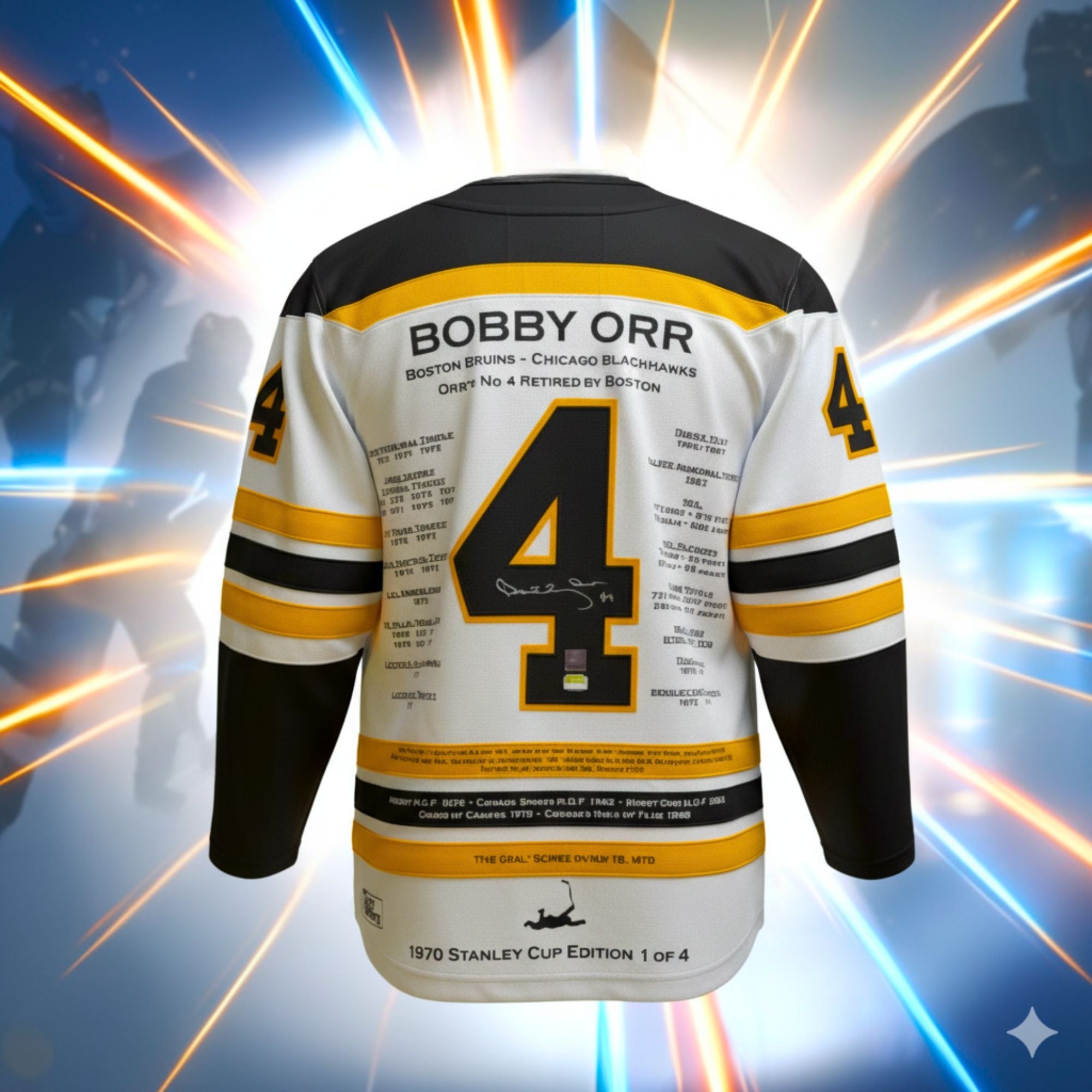 BOBBY ORR CAREER JERSEY SIGNED STANLEY CUP EDITION #1 OF 4 - WHITE BOSTON BRUINS
