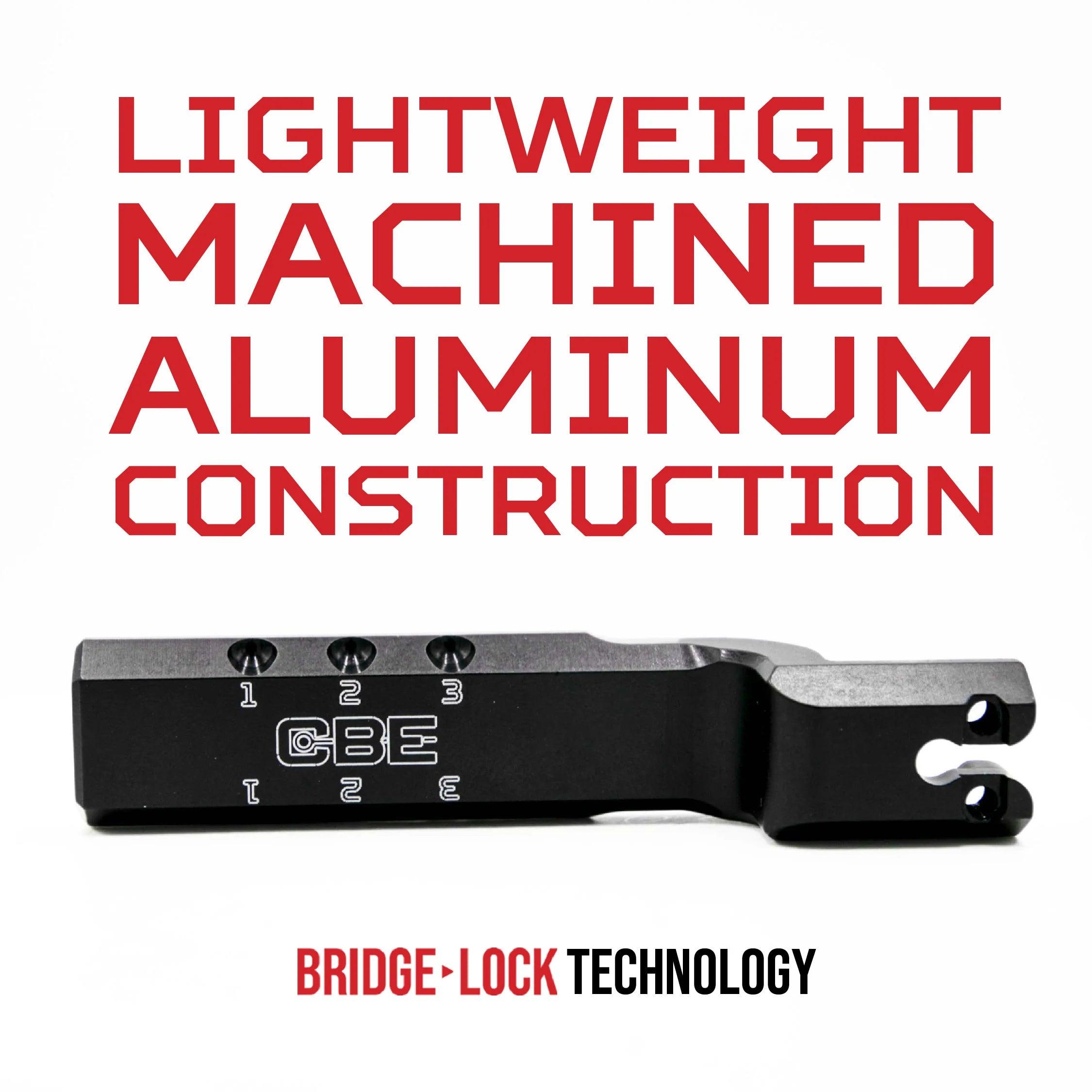 CBE Bridge-Lock lightweight machined aluminum construction bow accessory on white background