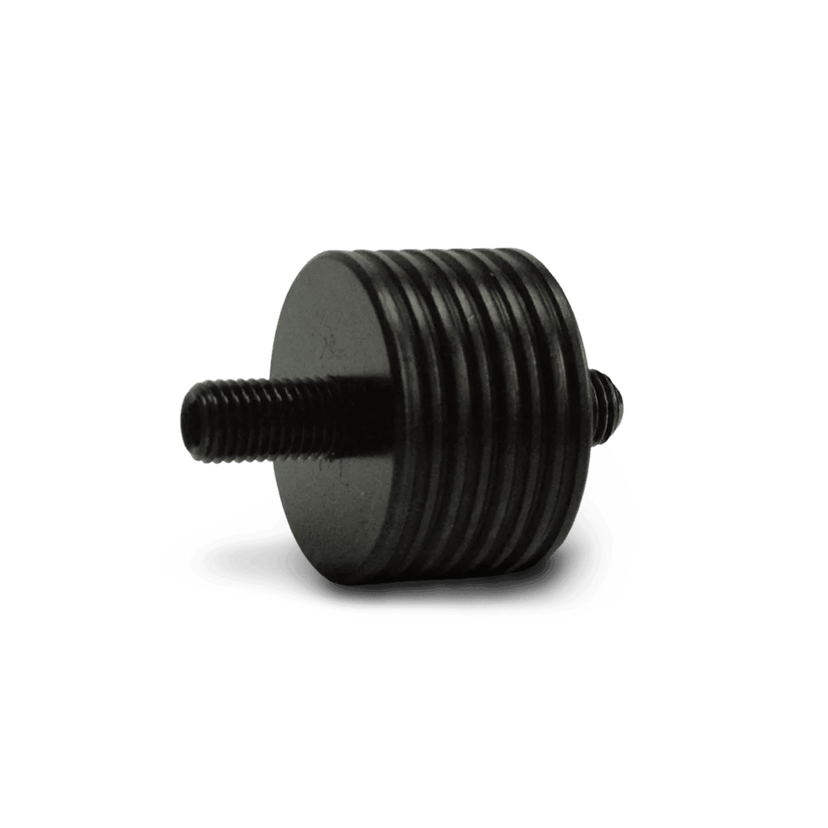 CBE Archery Torx stabilizer weights in black metal with threaded rods, isolated on gray