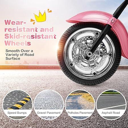 Wear-resistant scooter wheel with pink fender, suitable for speed bumps, gravel, potholes, asphalt.