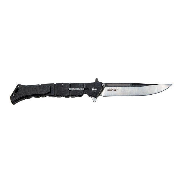 Cold Steel Luzon large folding knife with black textured handle and stainless steel blade