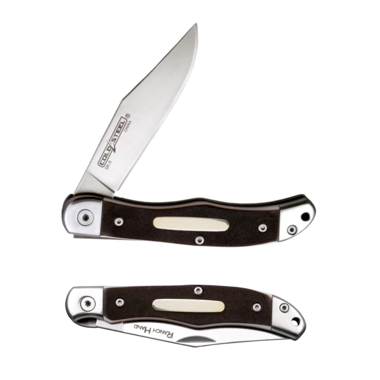 Cold Steel Ranch Hand folding pocket knife with stainless blade and black handle