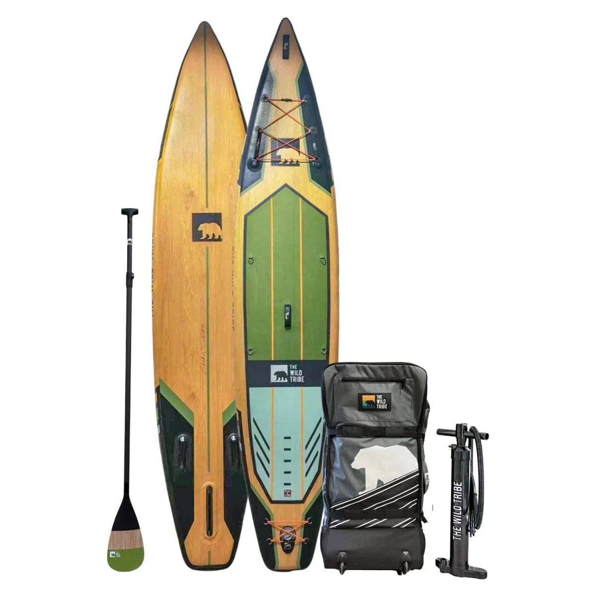 Columbia S-126 inflatable paddleboard set with carbon paddle, pump, and carry bag
