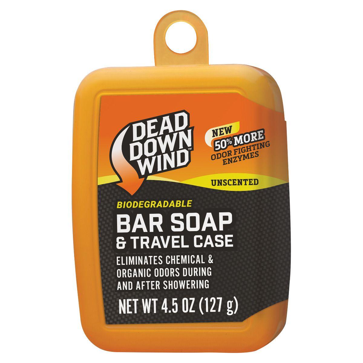 Dead Down Wind biodegradable bar soap and travel case, unscented, 4.5 oz, odor eliminating