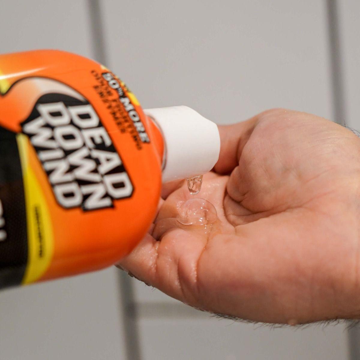 Dead Down Wind liquid soap being dispensed onto a person's hand