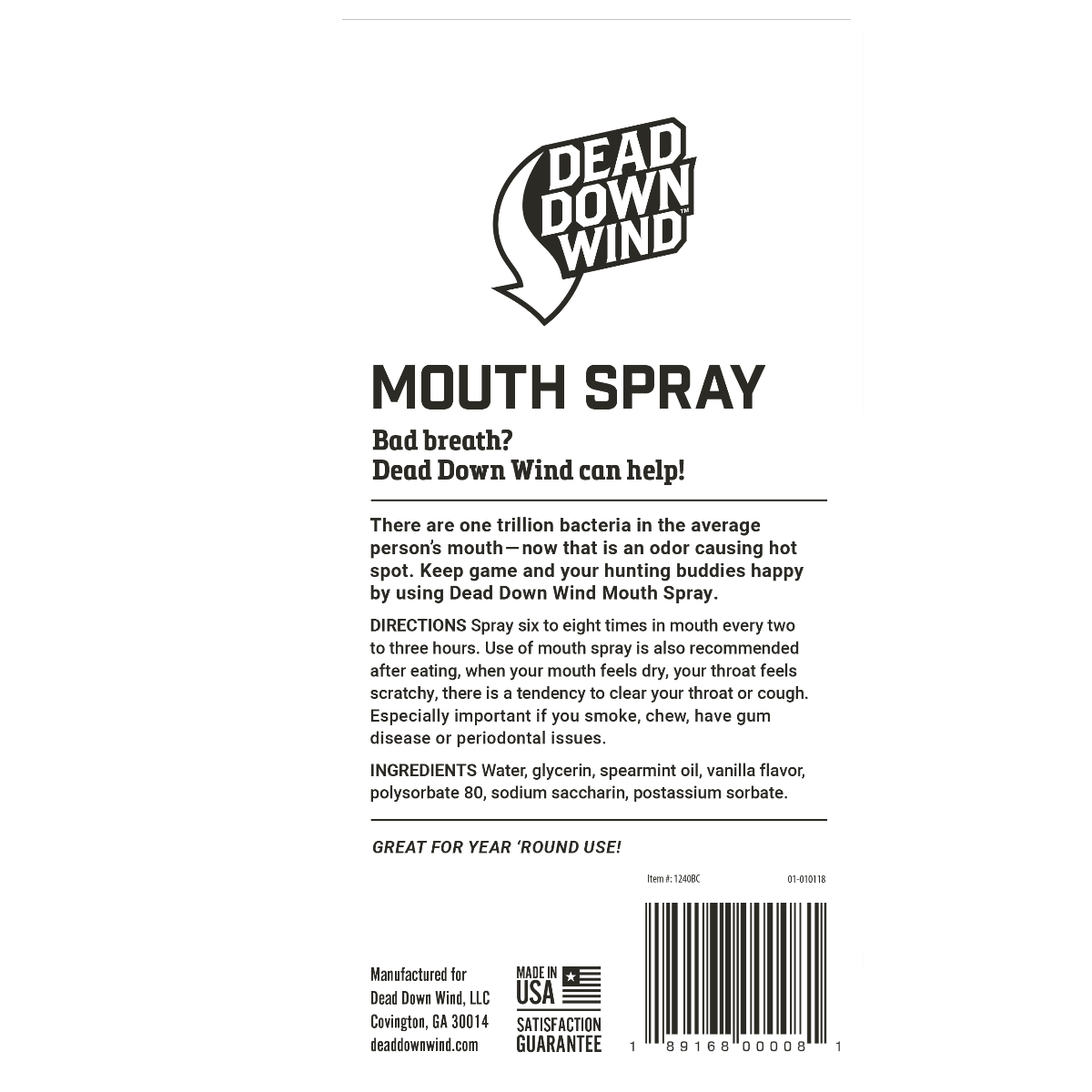 Dead Down Wind Mouth Spray - Leapfrog Outdoor Sports and Apparel