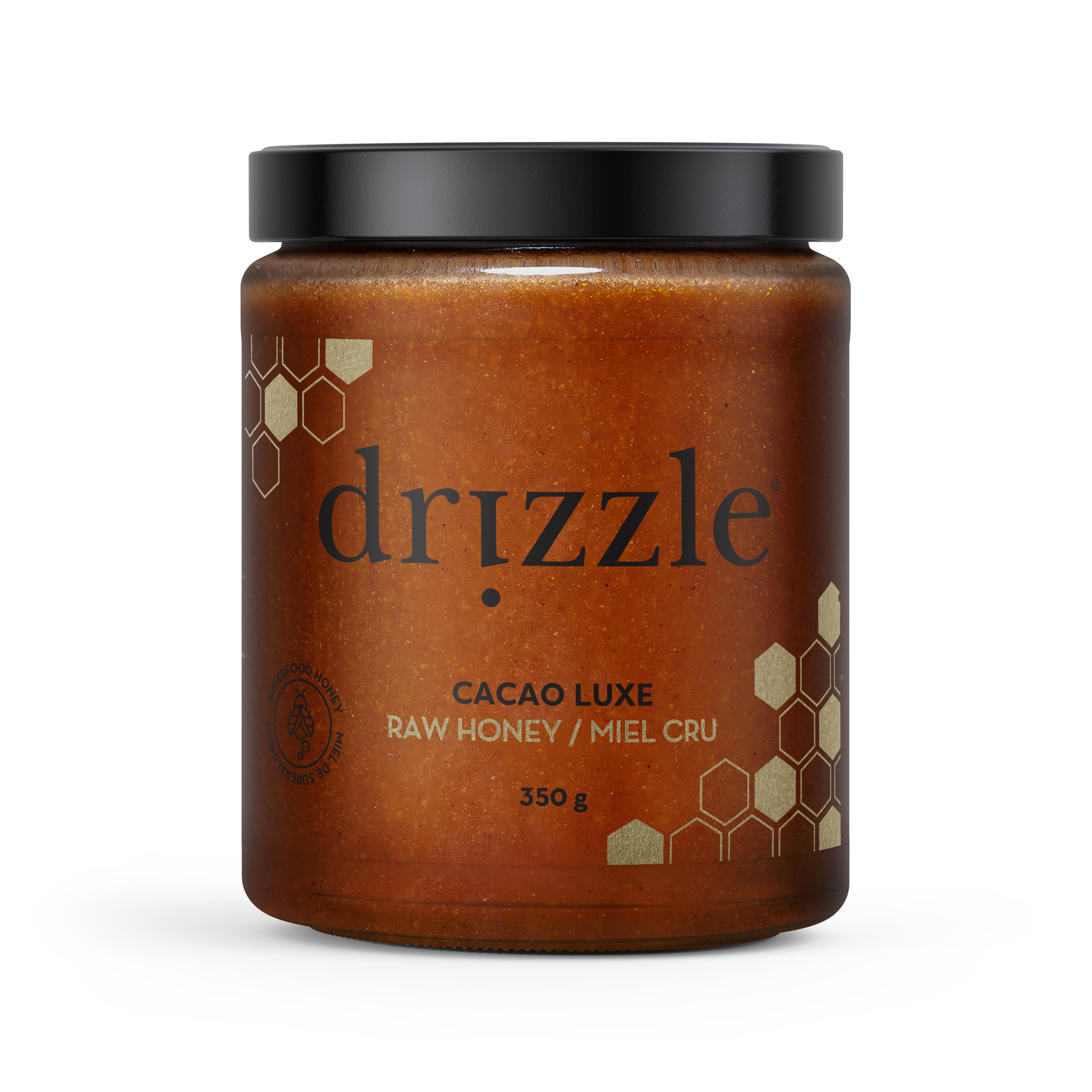Drizzle Cacao Luxe Superfood Honey 350 g raw Canadian honey with organic cacao