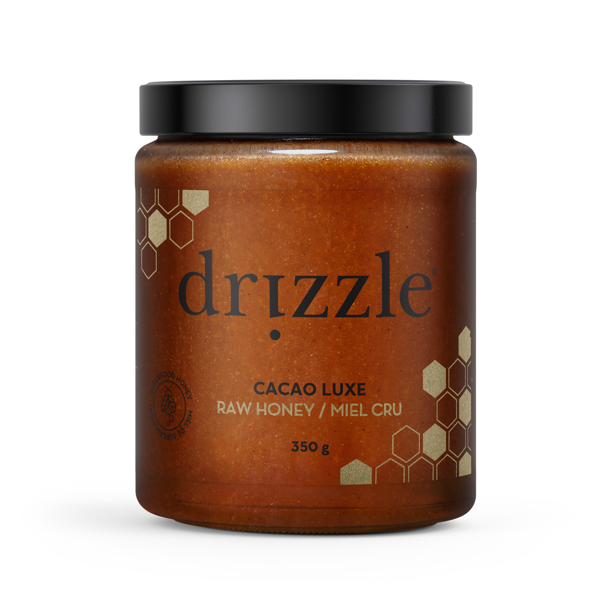 Drizzle Cacao Luxe Superfood Honey 350 g raw Canadian honey with organic cacao
