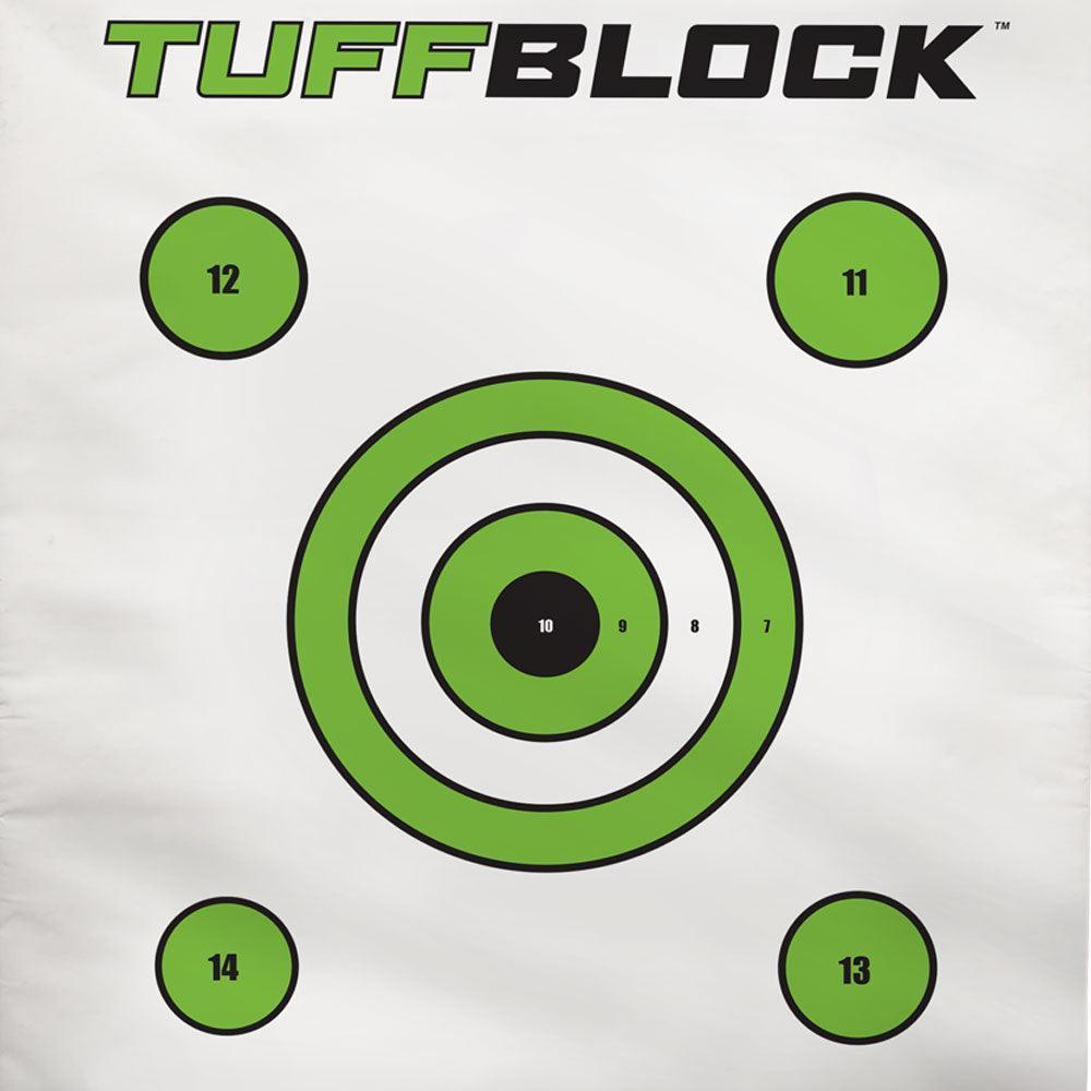 TuffBlock archery target with green and black bullseye and four numbered circles