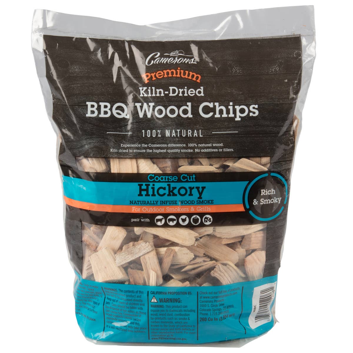 Camerons hickory smoking wood chips for brisket pork ribs burgers chicken and BBQ smokers