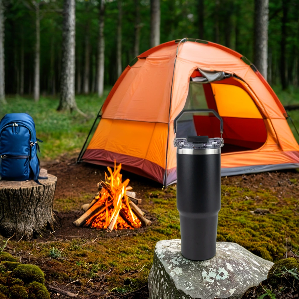 Hogg Outfitters 30oz Powder Coated Tri-Sip Tumbler - Black