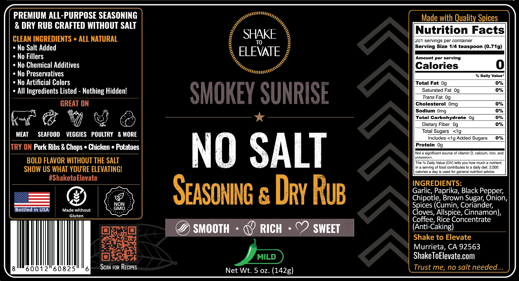 Shake to Elevate Smokey Sunrise No Salt Seasoning - Image 13