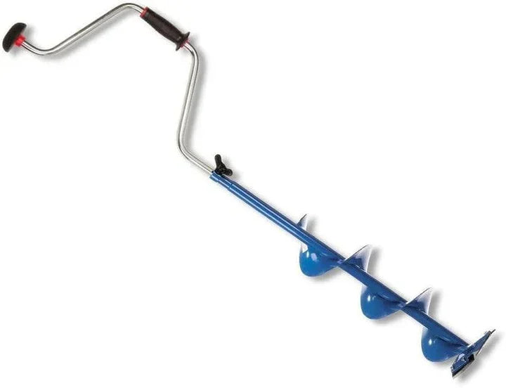 Eagle Claw blue hand ice auger with ergonomic handle for ice fishing