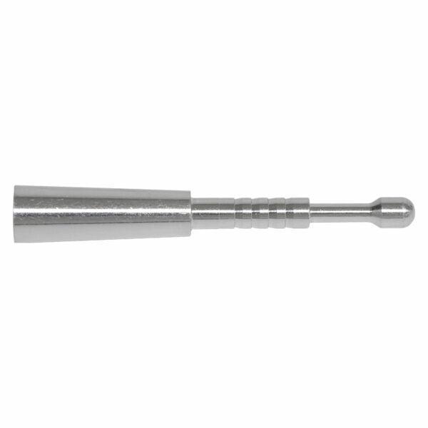 Easton Archery 4mm titanium half-out insert, silver, isolated on white background