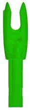 Green plastic bowfishing arrow nock for archery equipment