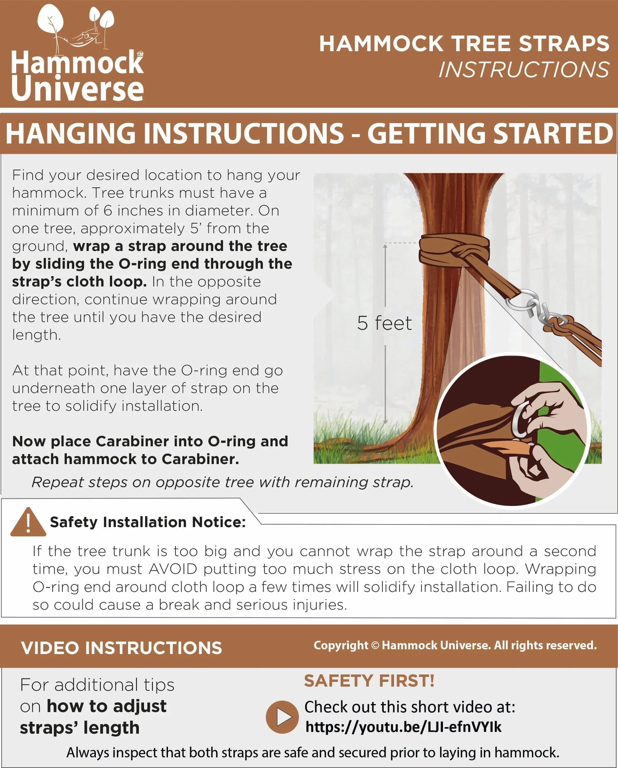 Hammock Universe 50mm black hammock straps instructions with step-by-step setup guide and safety tips.