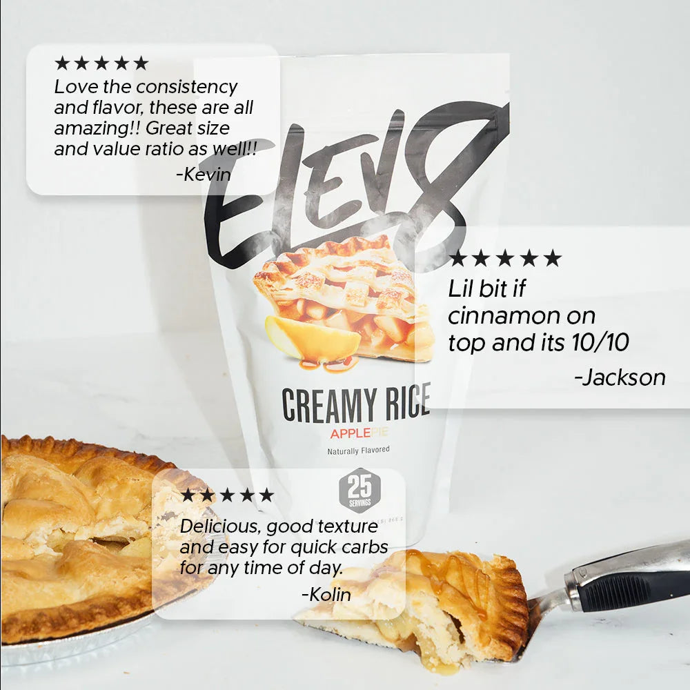 ELEV8 Creamy Rice Apple Pie flavored packet with apple pie and customer reviews