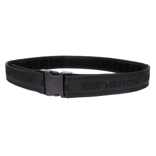 Elevation Archery Pro Shooter’s Belt black with plastic buckle on white background