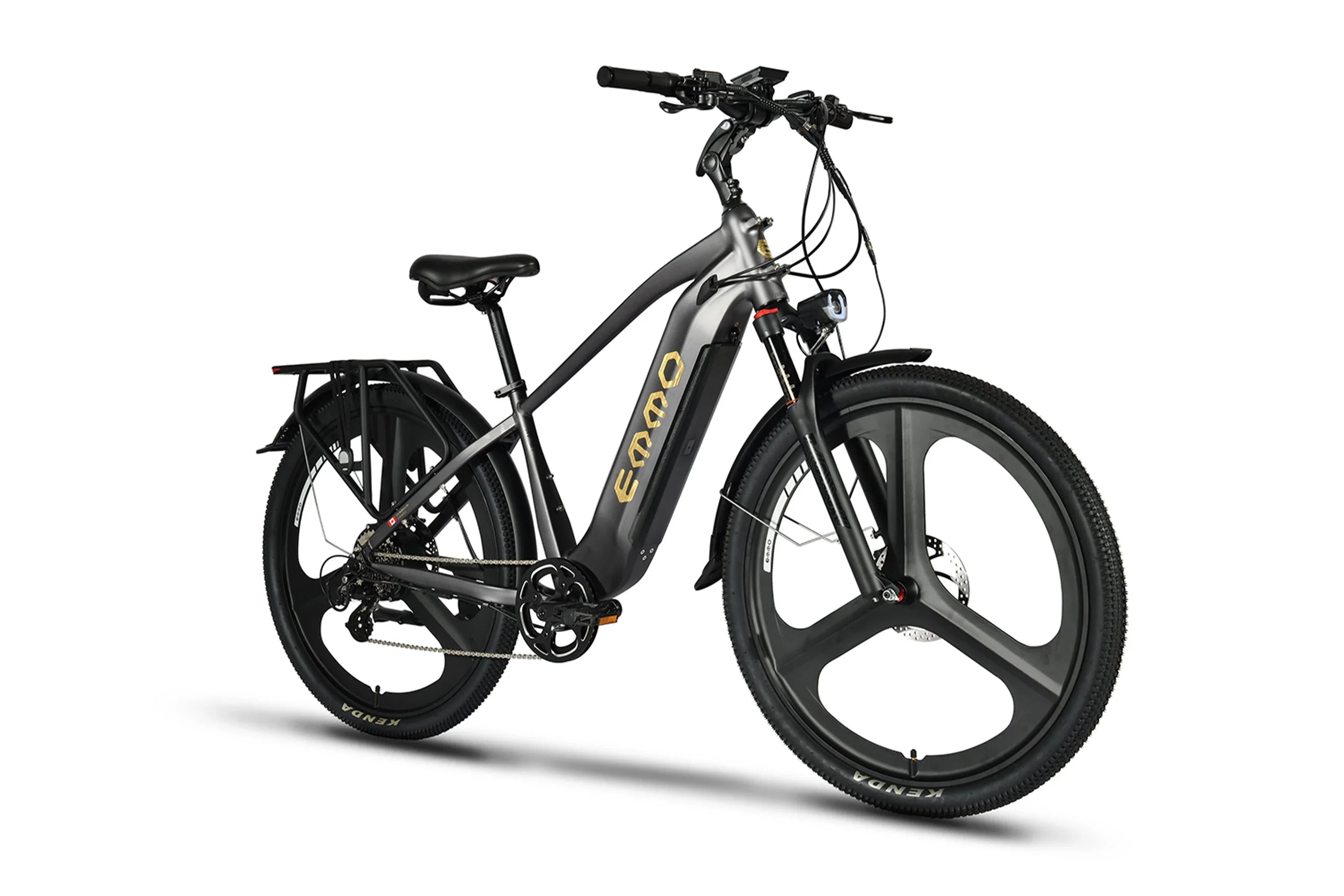 Emmo Spurt Pro electric bike with black frame, thick tires, and modern mag wheels