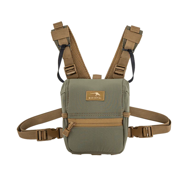 Marsupial Gear Enclosed Binocular Chest Pack weatherproof magnetic bino harness made in USA