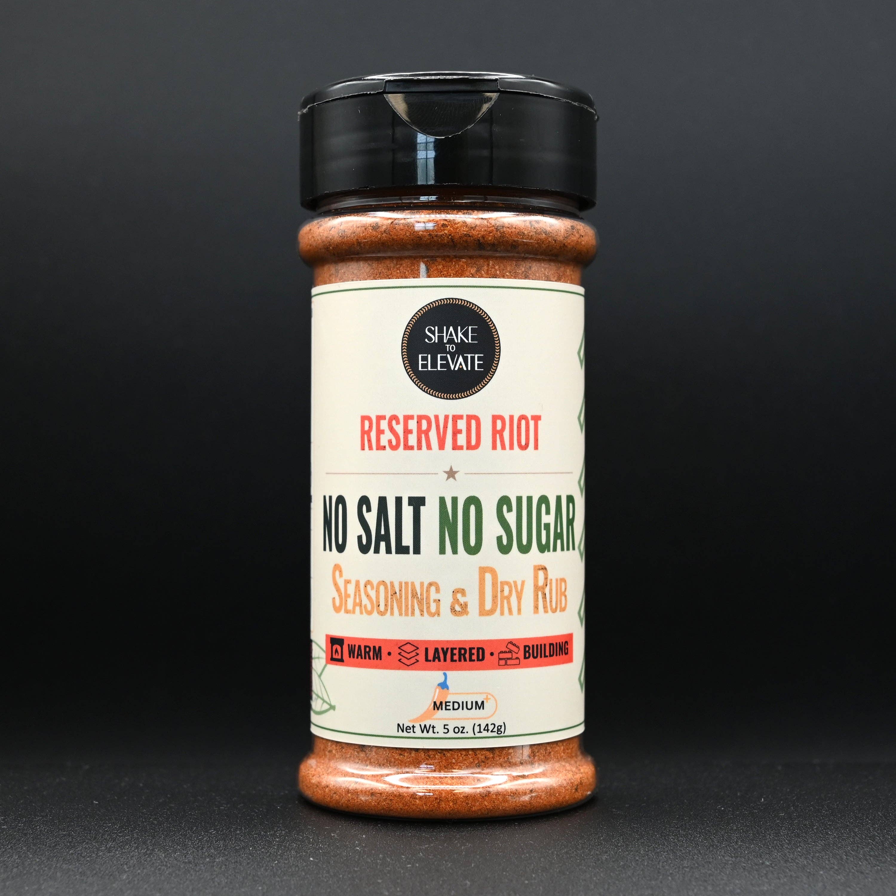 Shake to Elevate Guilt Free Reserved Riot no salt no sugar medium spicy BBQ seasoning and dry rub