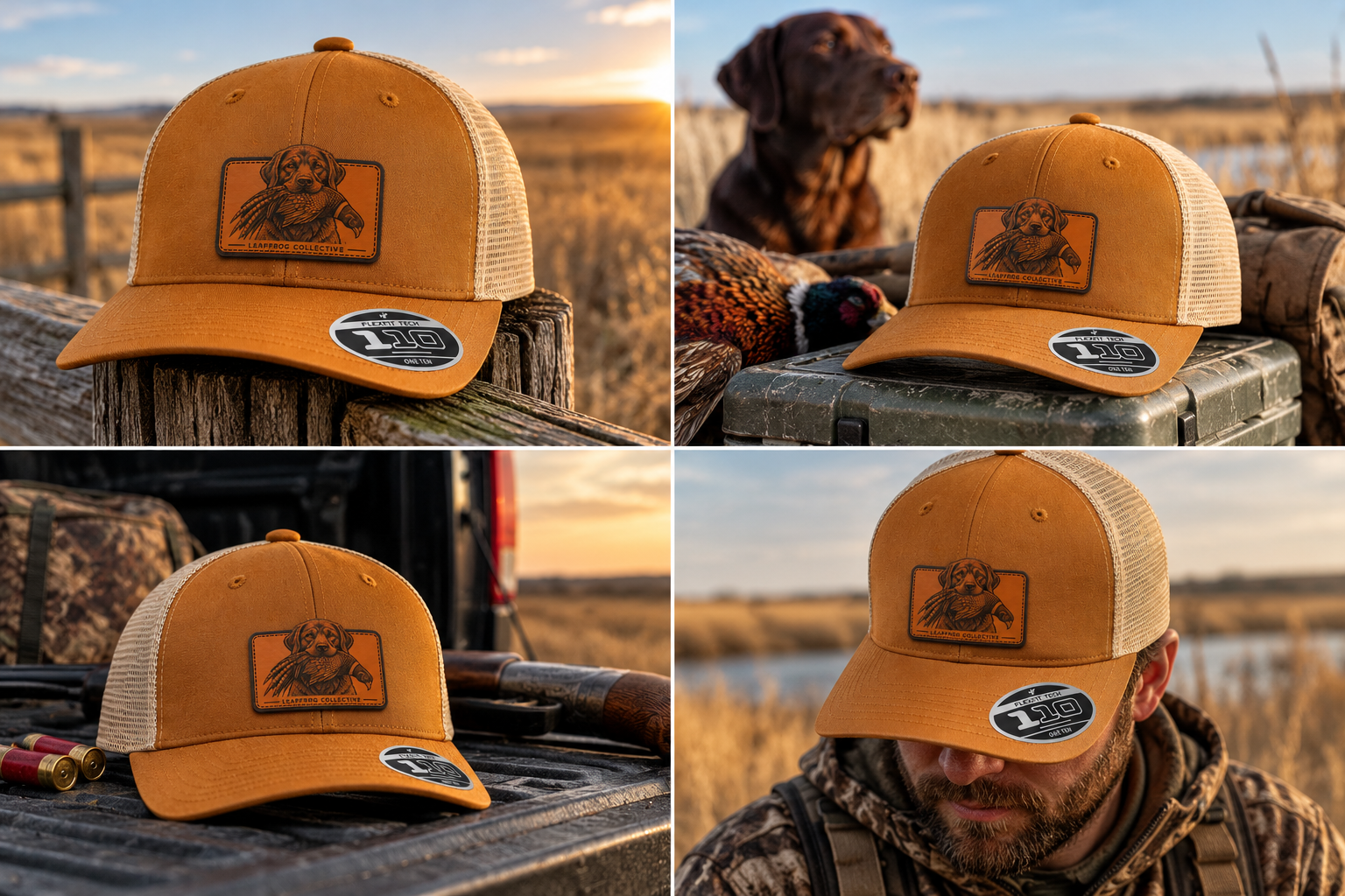 Leapfrog Collective Retriever & Pheasant Leather Patch Trucker Hat - Image 6