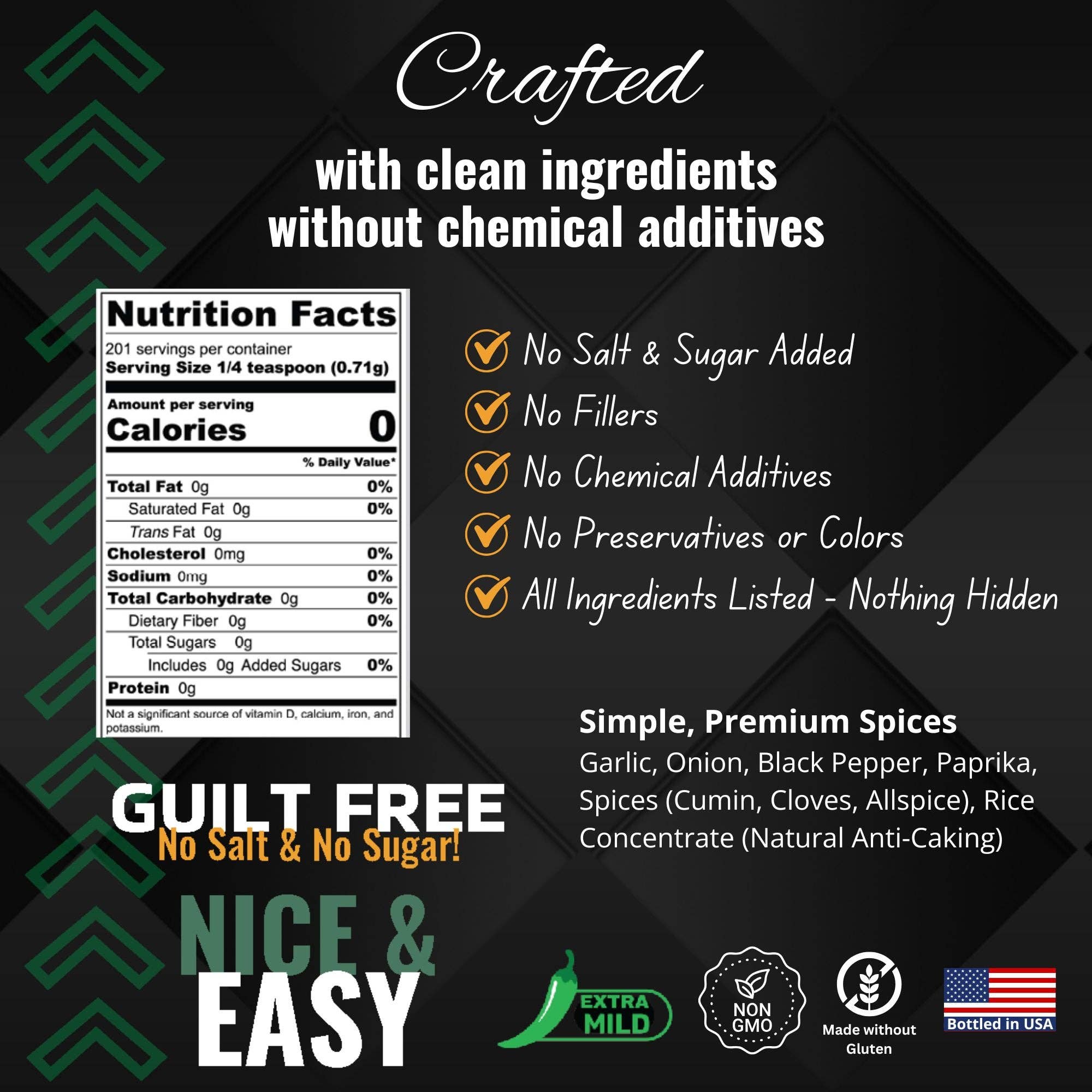 Shake to Elevate Guilt Free Nice & Easy No Salt & No Sugar Seasoning - Image 2